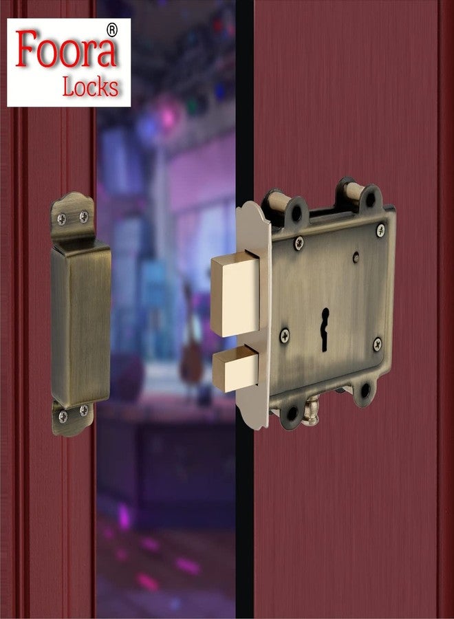 Foora Entry 2in1 Door Interlock 3 Keys with A Tower Bolt, 8 Lever Operated Both Side of The Door Lock (Antiqque, Polished Finish) - Image 5